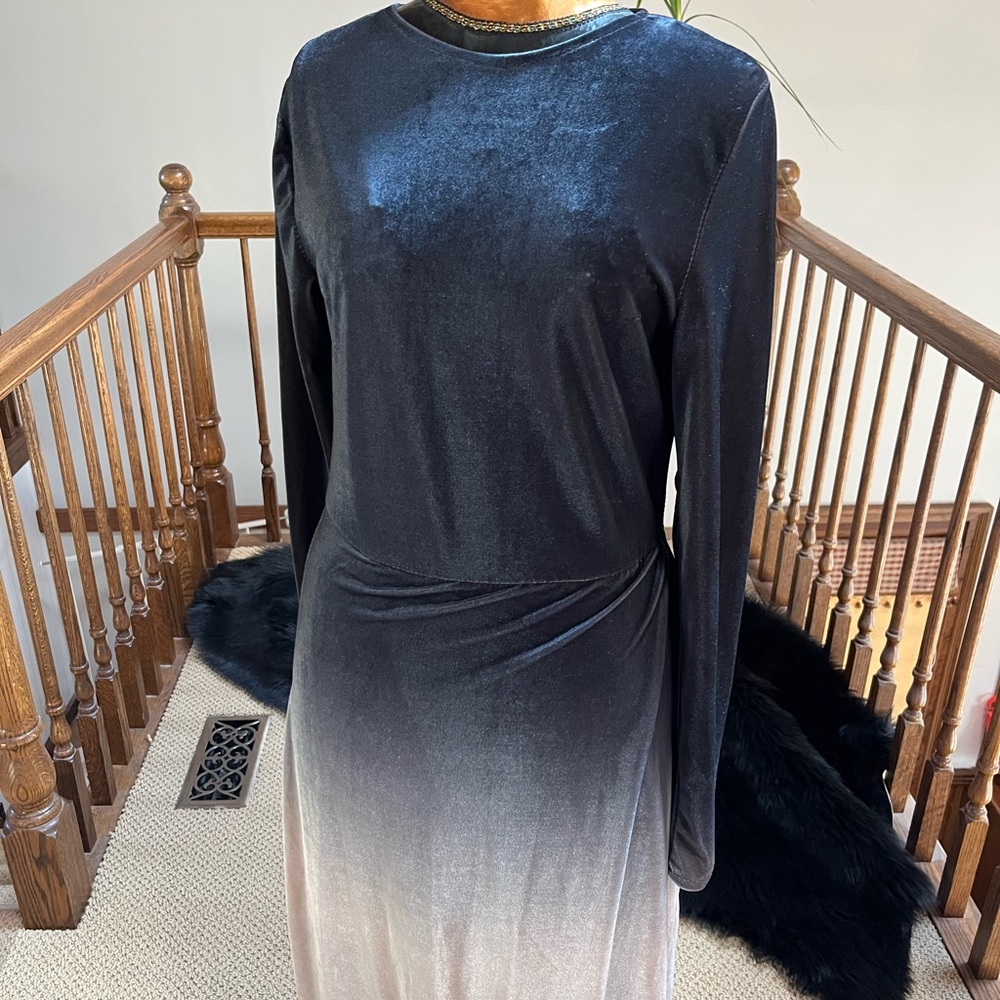 Elegant Velvet Ombre Dress